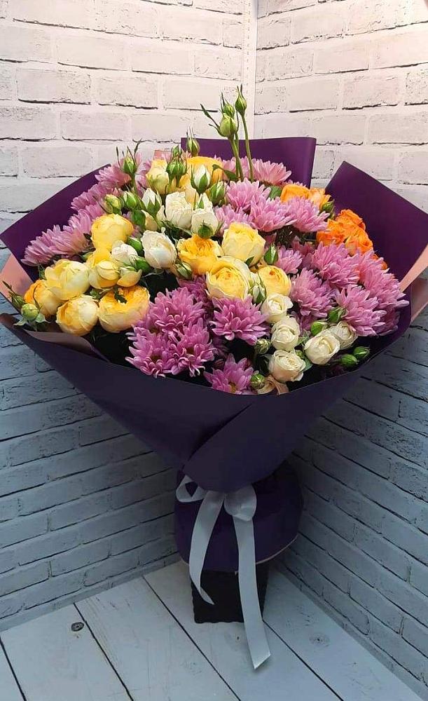 Букет цветов из: Хризантемы и Розы в Хатукайском