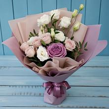 Букет цветов из:  Розы и Лизиантусы #REPLACE_PRED# Хатукайском