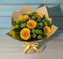 Букет цветов из:  Герберы и Хризантемы в Хатукайском