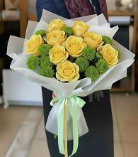 Букет цветов из:  Хризантемы и Розы в Хатукайском