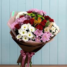 Букет цветов из:  Розы, Хризантемы и Альстромерии #REPLACE_PRED# Хатукайском
