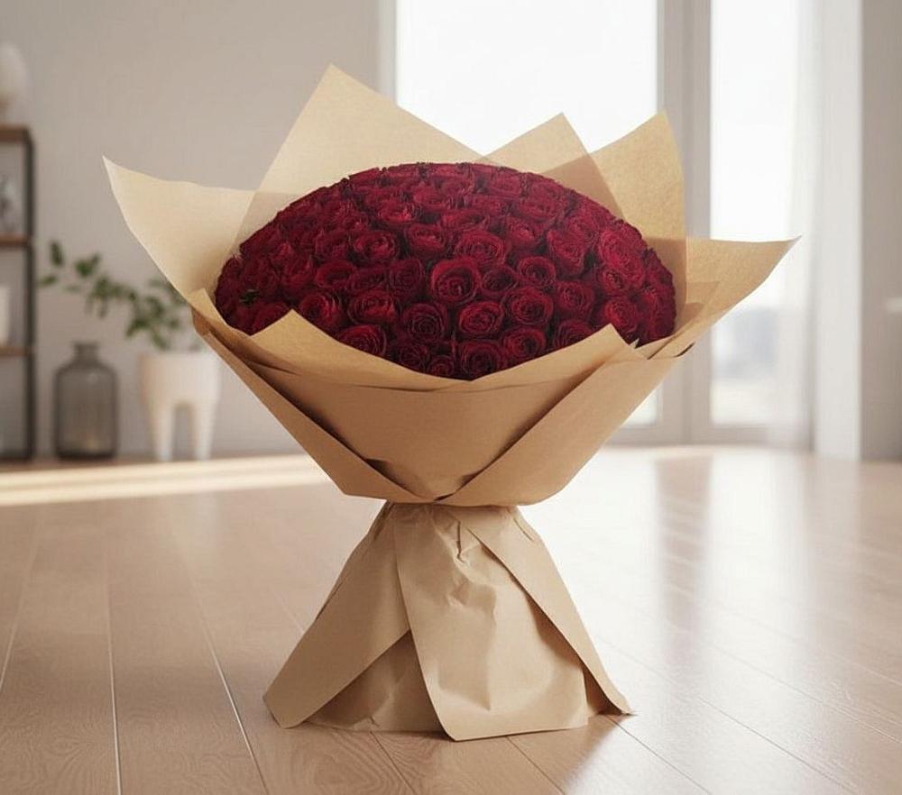 Букет 101 Красная роза в Хатукайском