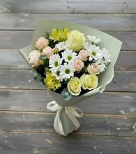 Букет цветов из:  Альстромерии, Розы и Хризантемы в Хатукайском